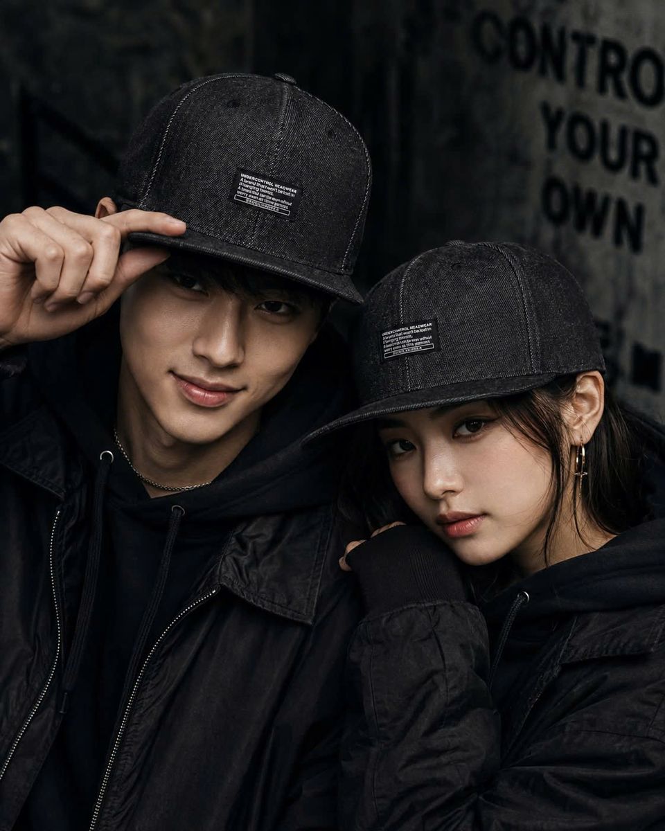 Cặp đôi đội mũ snapback NHS phối đồ streetwear